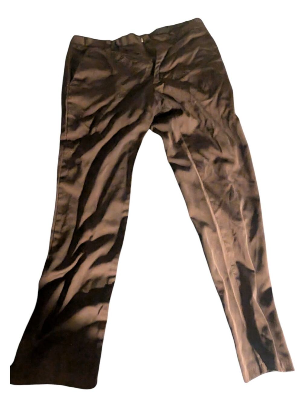 Men's Brown Match Stick Argus Bottoms Polyester Cotton Dress Pants Size 34